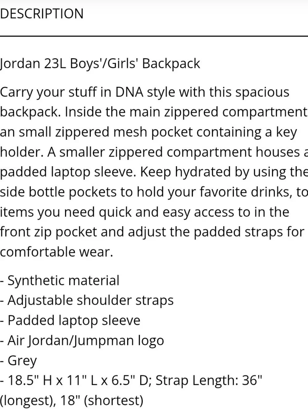 Jordan Jumpman Backpack- Heather Grey